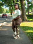 Scoop Neck Brush Strokes | Leggings Suit